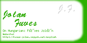 jolan fuves business card